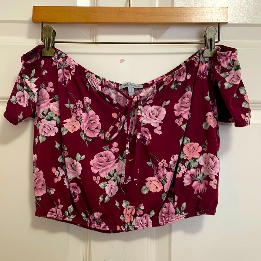 Charlotte Russe off-the-shoulder, cropped top